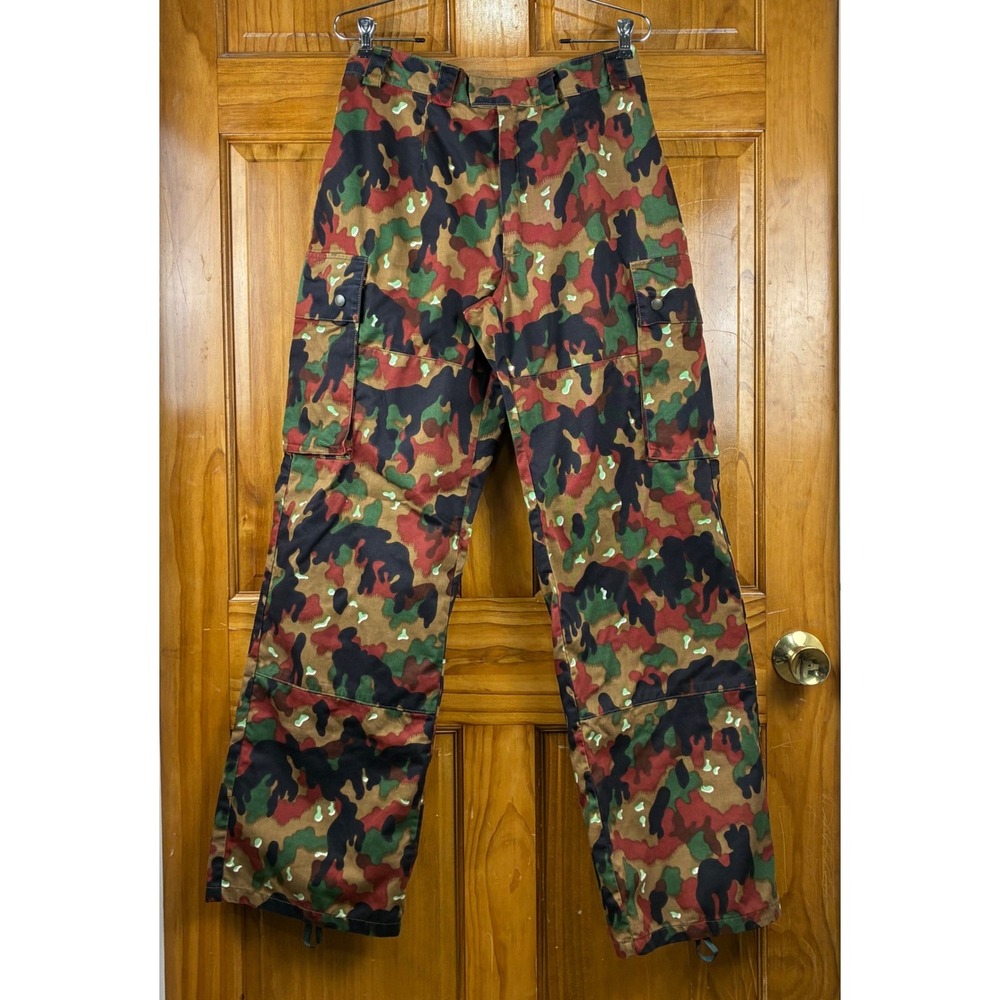 Swiss Army Alpenflage M83 Camo Cargo Pants TAZ 83 Military Surplus 30-34/34 VTG